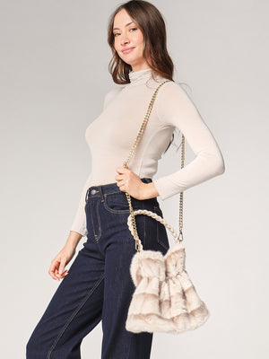 Borsa pelliccia a mano