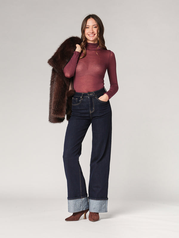 Body cashmere collo alto