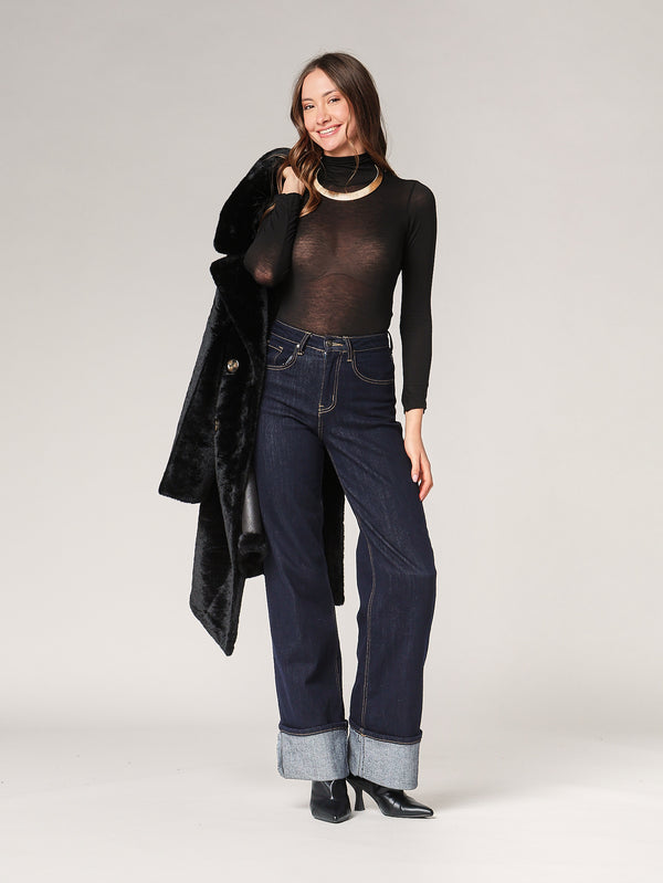 Body cashmere collo alto