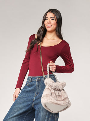 Borsa pelliccia a mano