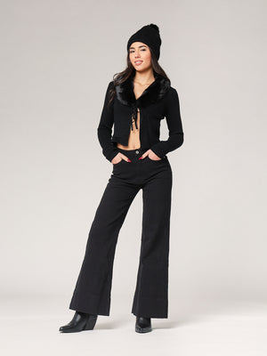 Maglia collo pelliccia