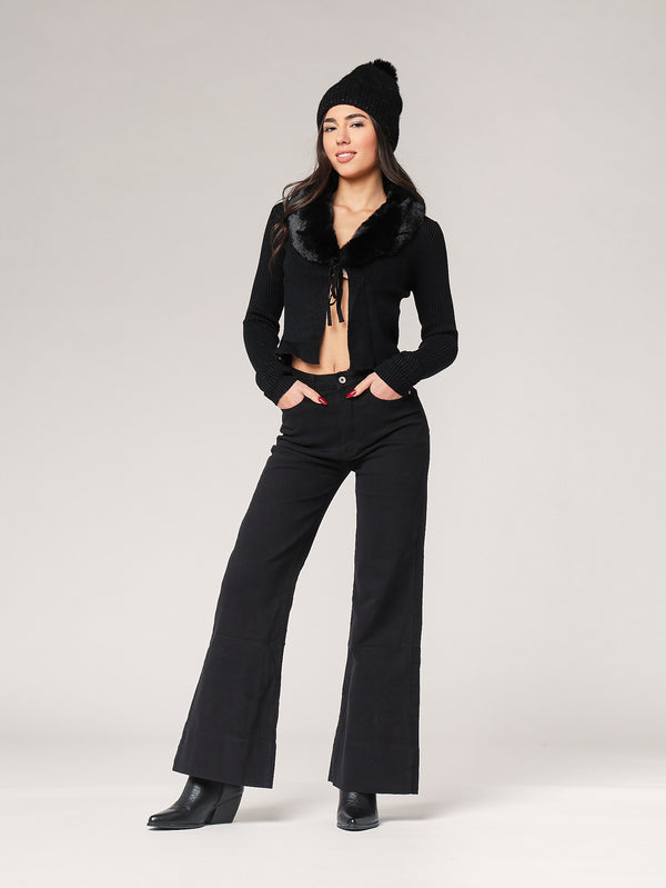 Maglia collo pelliccia