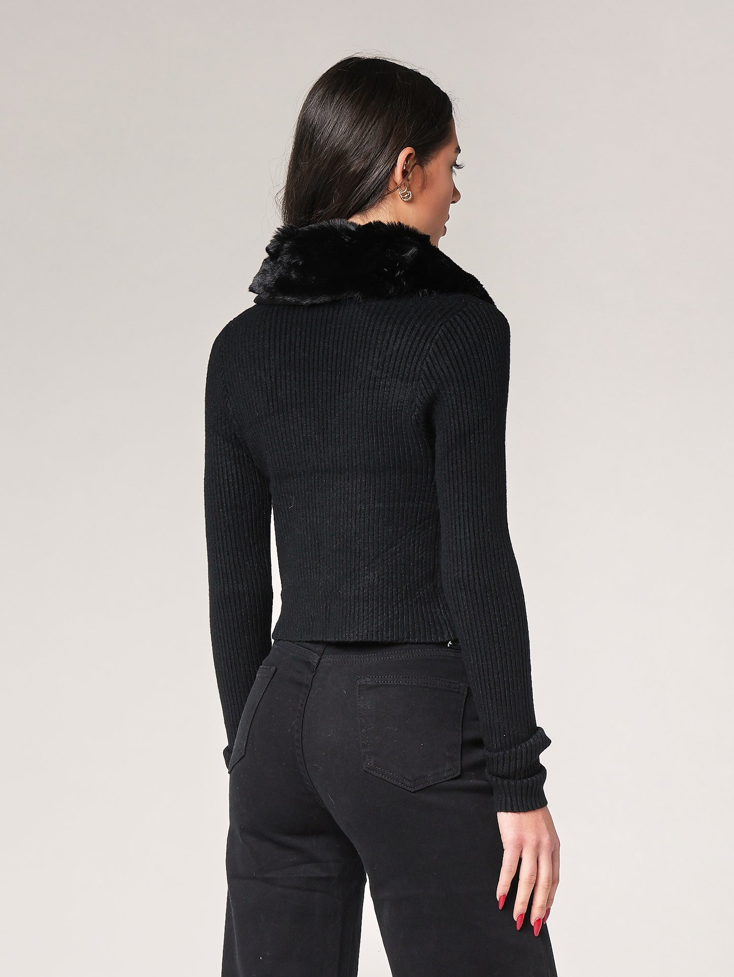 Maglia collo pelliccia