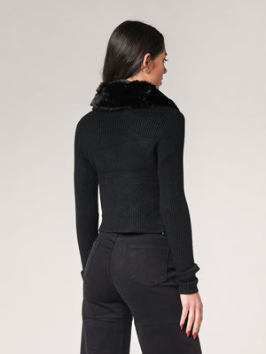 Maglia collo pelliccia