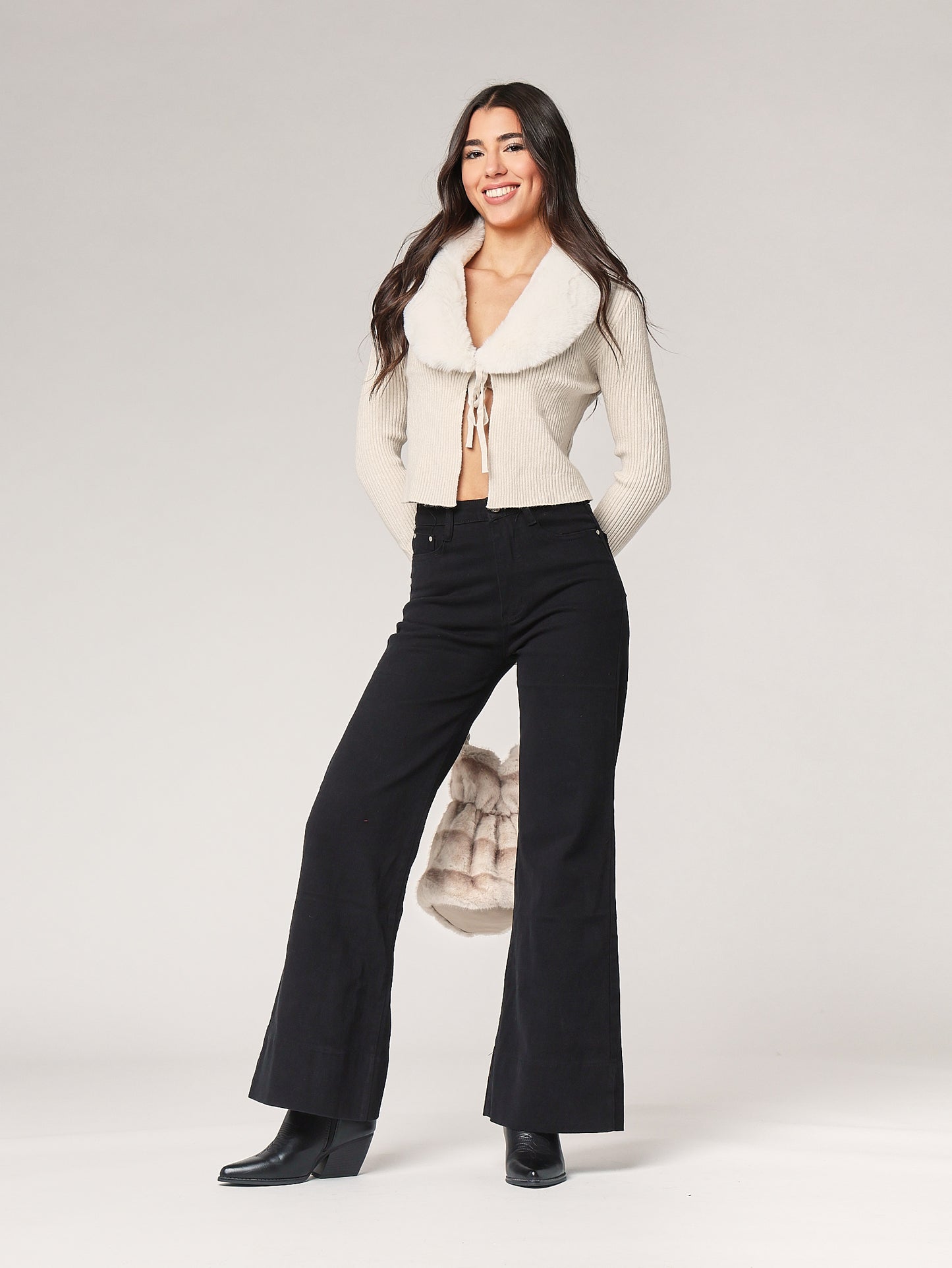 Maglia collo pelliccia