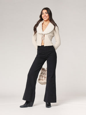 Maglia collo pelliccia