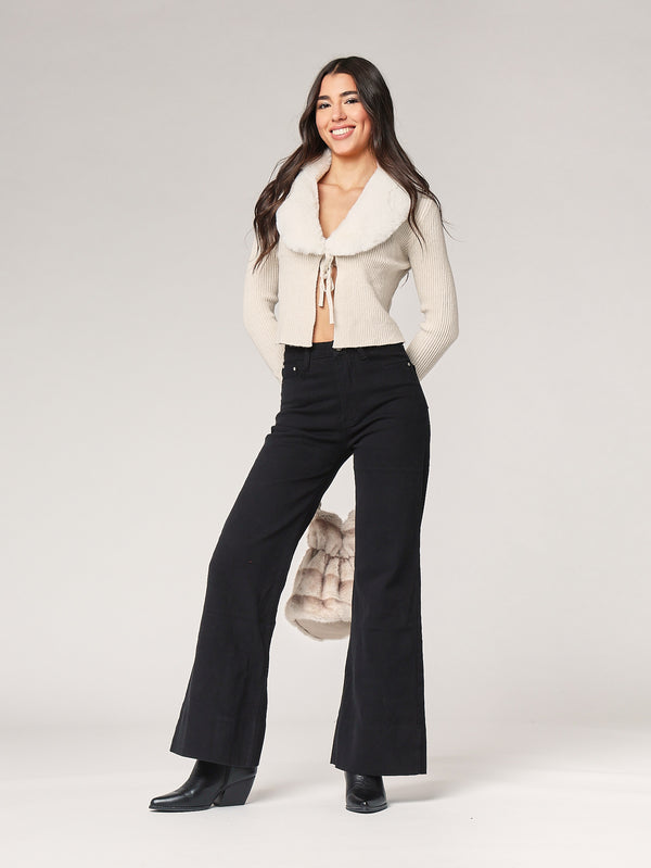 Maglia collo pelliccia