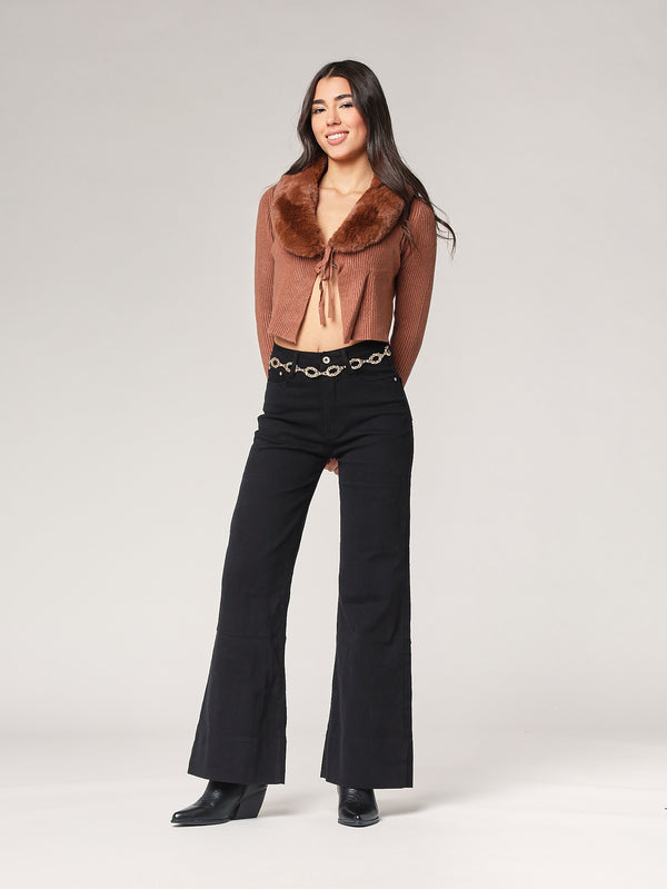 Maglia collo pelliccia