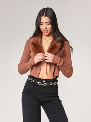 Maglia collo pelliccia