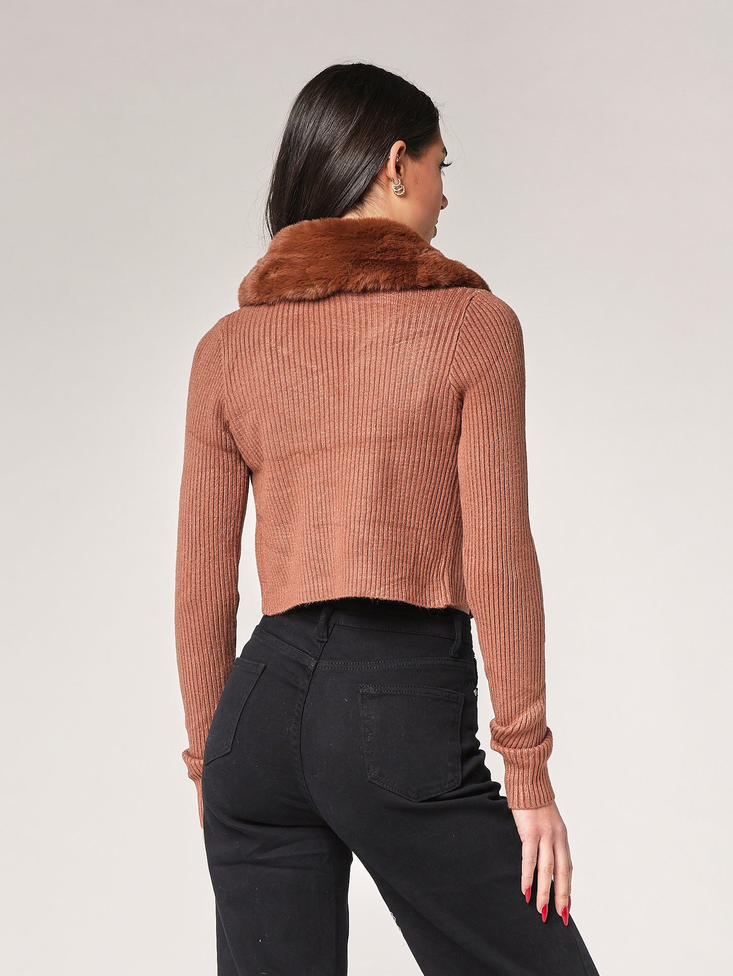 Maglia collo pelliccia