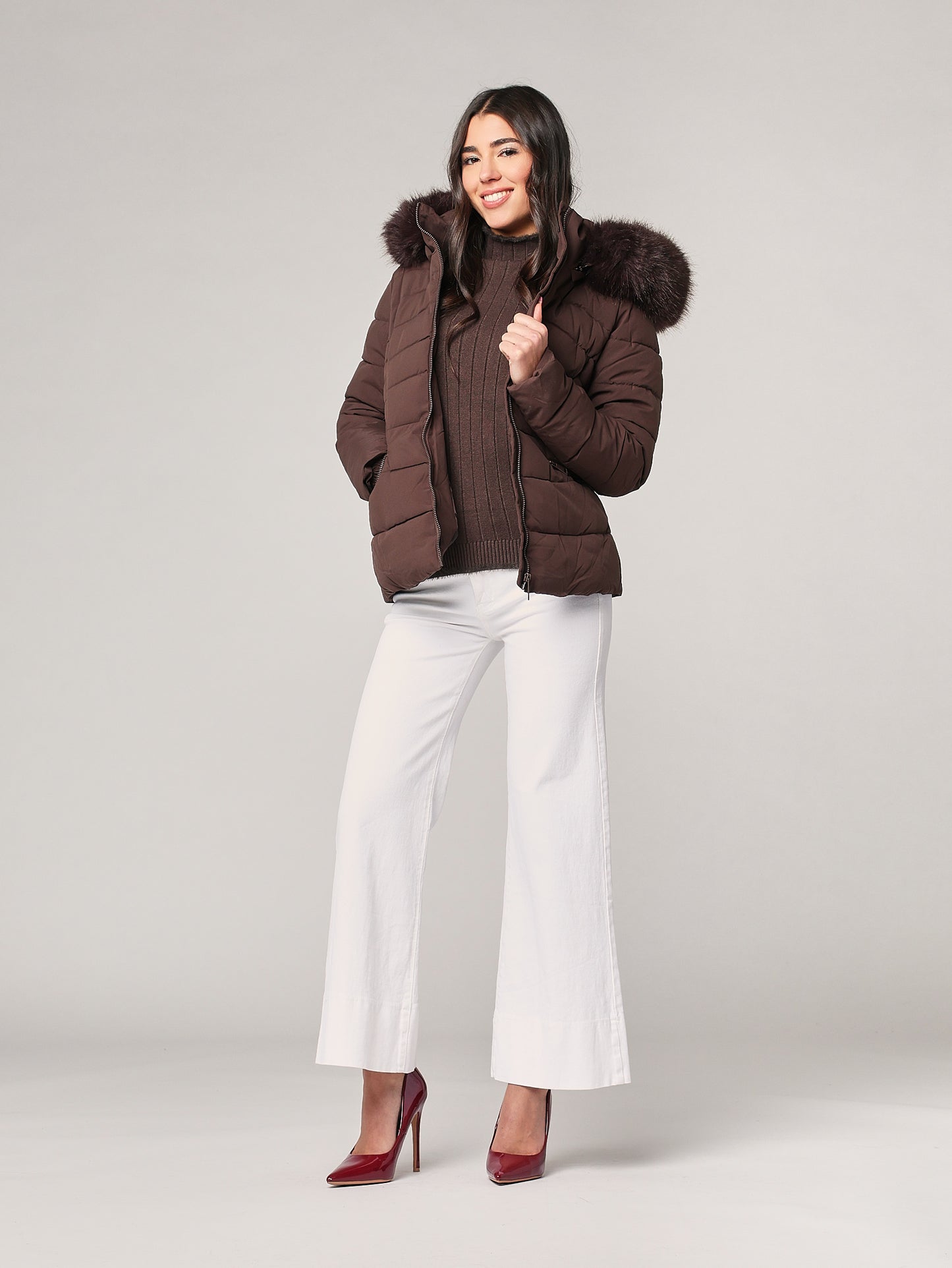 Piumino con cappuccio