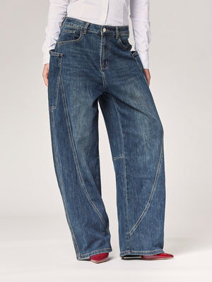 Jeans gamba larga cargo