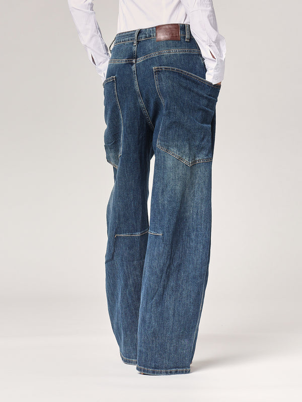 Jeans gamba larga cargo