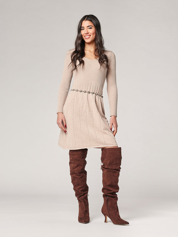 Abito maglia collo V