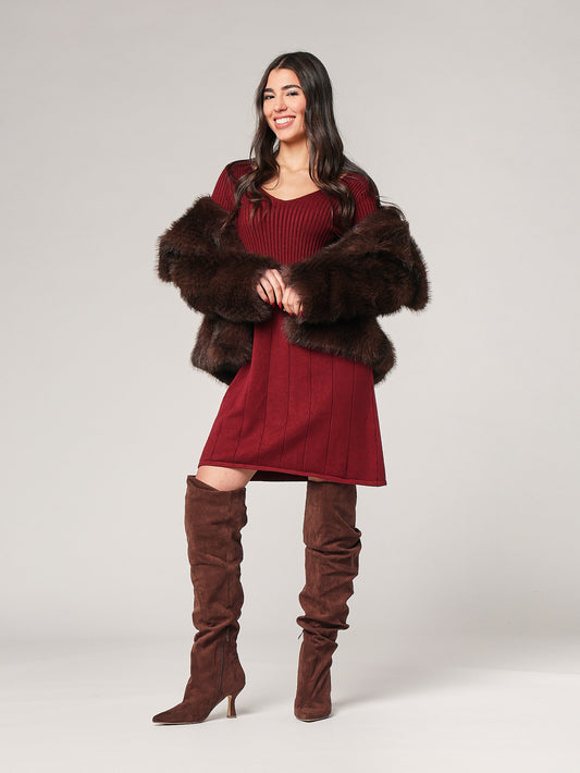 Abito maglia collo V