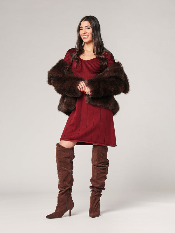 Abito maglia collo V