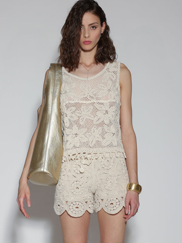 Shorts pizzo Beige