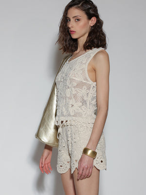 Shorts pizzo Beige