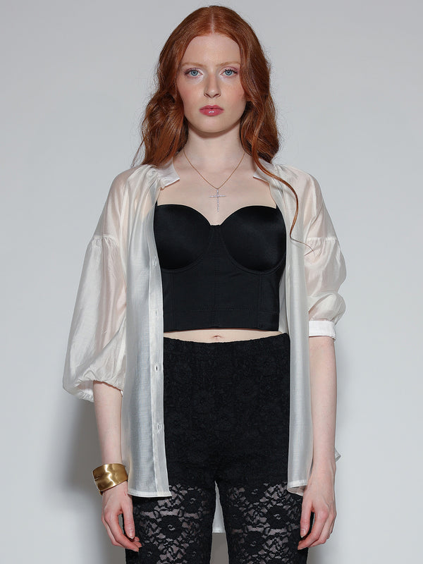Camicia collo V Bianco