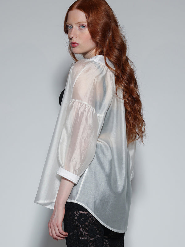 Camicia collo V Bianco
