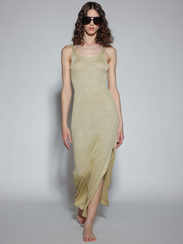 Abito lurex lungo Oro