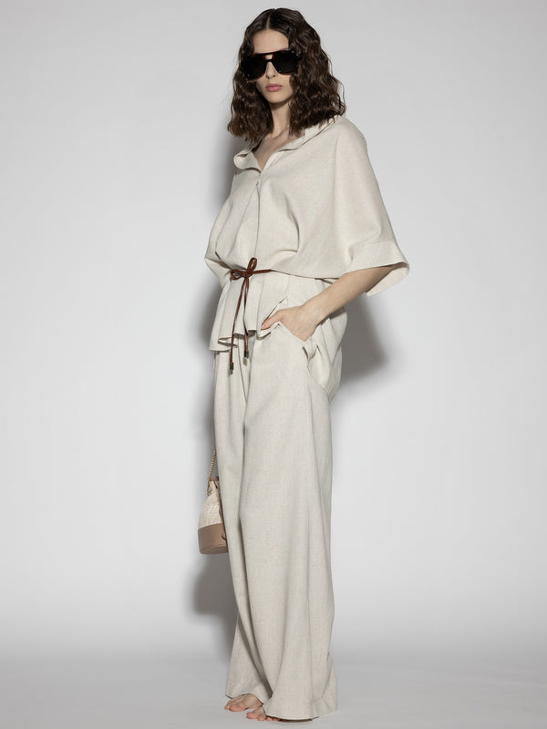 Pantalone effetto lino