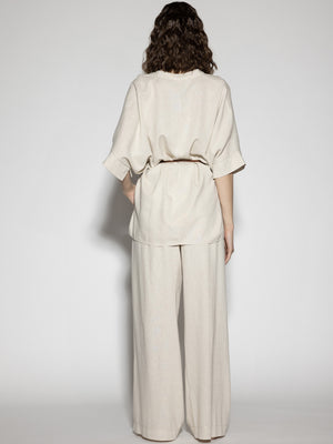 Pantalone effetto lino