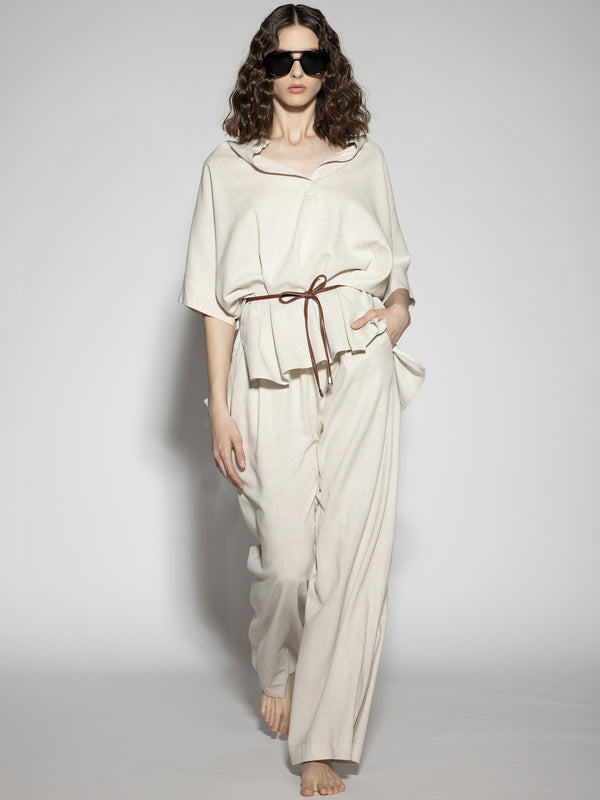 Pantalone effetto lino