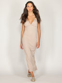 Abito a costina scollo halter