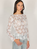 Maglia in pizzo con strass