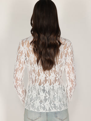 Maglia in pizzo con strass
