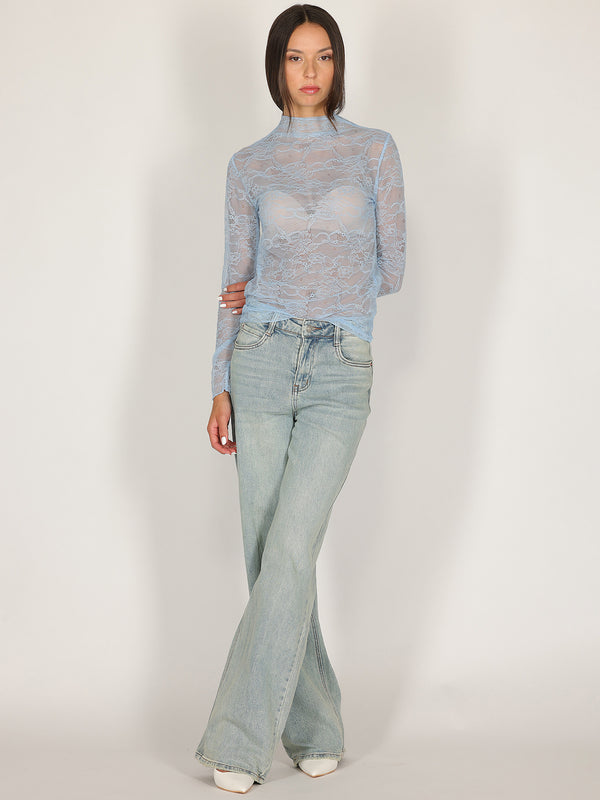 Maglia Azzurro in pizzo