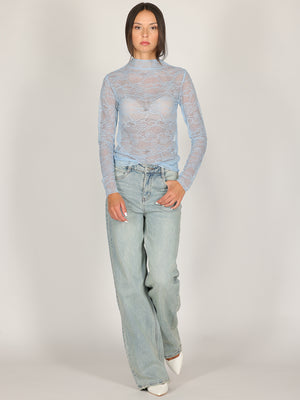 Maglia Azzurro in pizzo