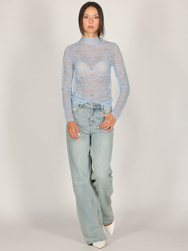 Maglia Azzurro in pizzo