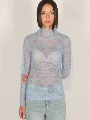 Maglia Azzurro in pizzo