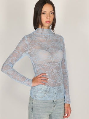 Maglia Azzurro in pizzo