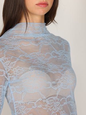 Maglia Azzurro in pizzo