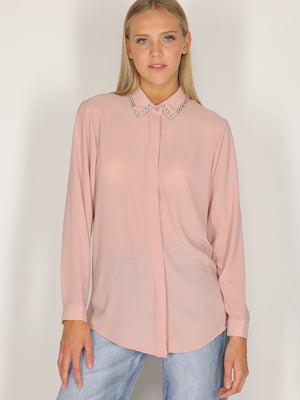 Camicia con colletto gioello
