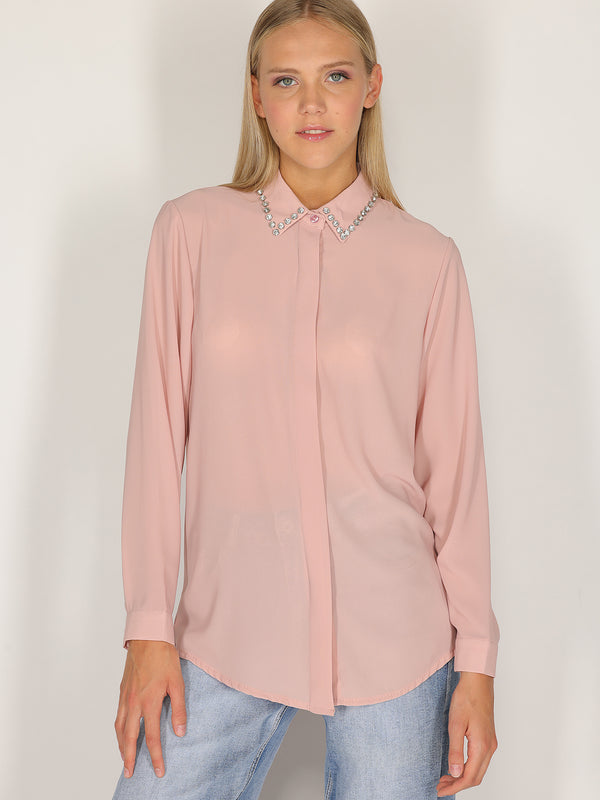 Camicia con colletto gioello