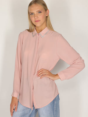 Camicia con colletto gioello