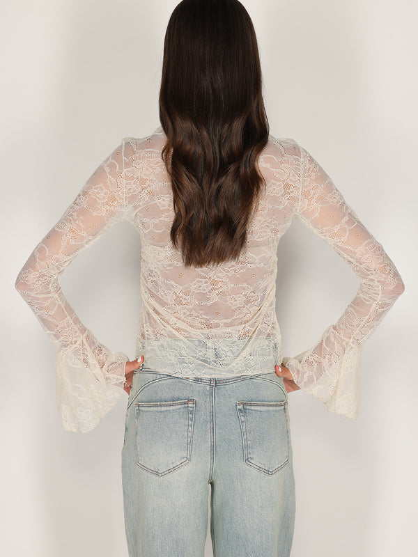 Maglia Panna in pizzo