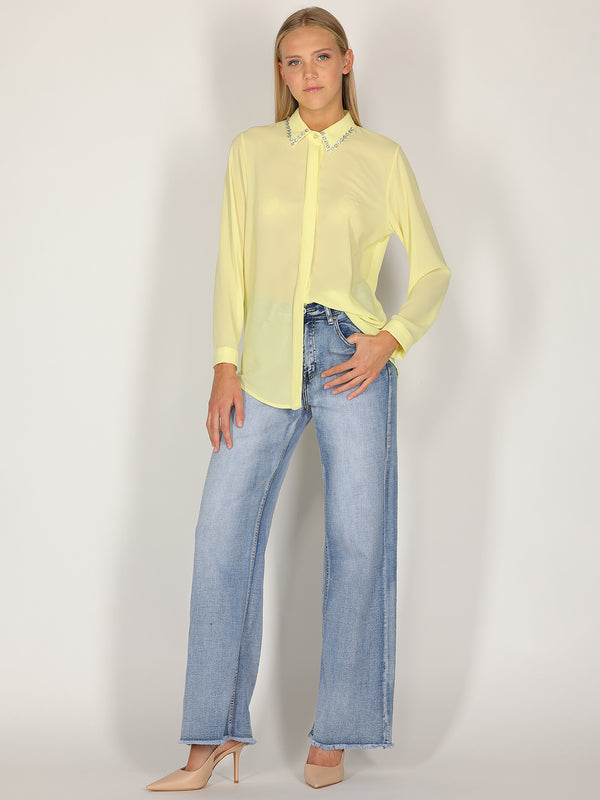 Camicia con colletto gioello