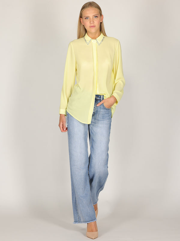 Camicia con colletto gioello
