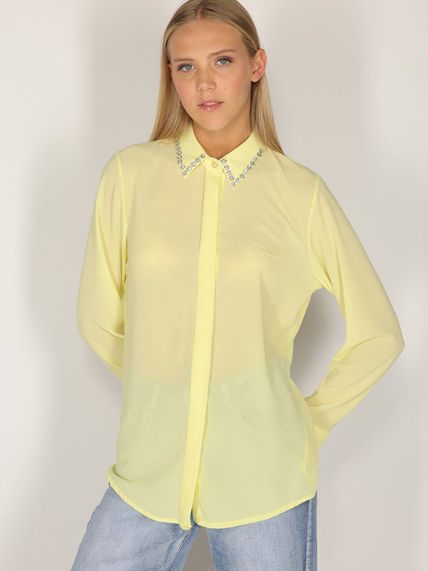Camicia con colletto gioello