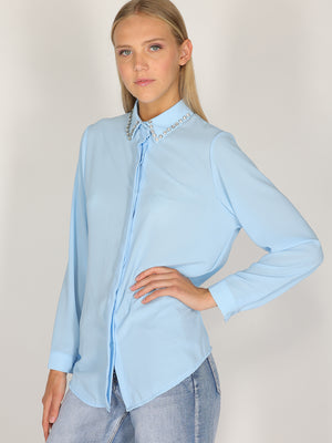 Camicia con colletto gioello