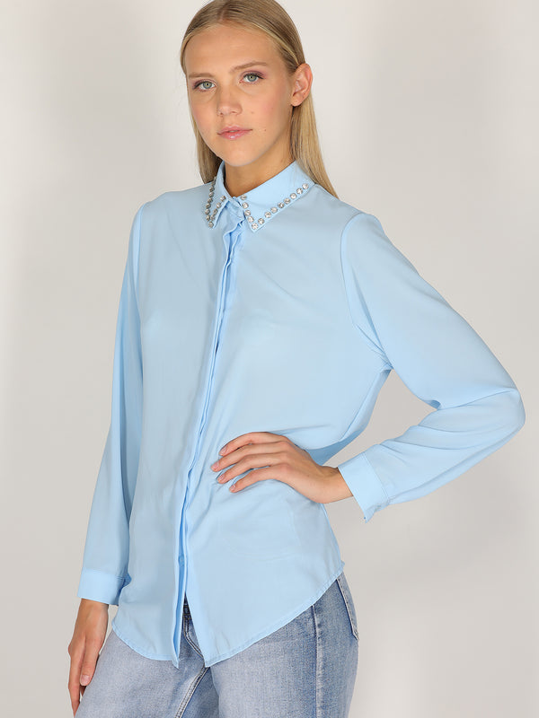Camicia con colletto gioello