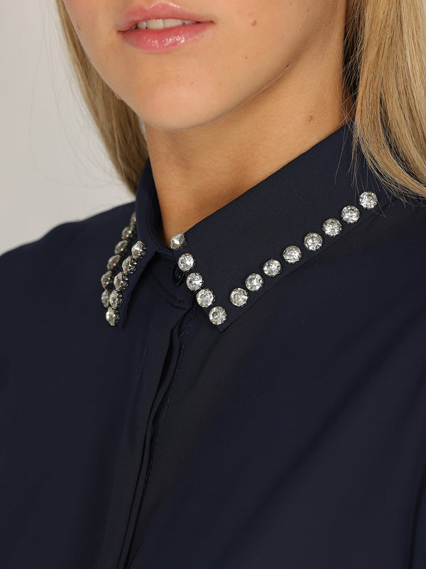 Camicia con colletto gioello