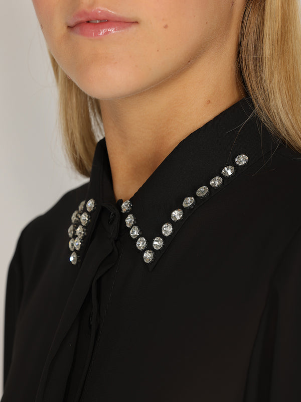 Camicia con colletto gioello