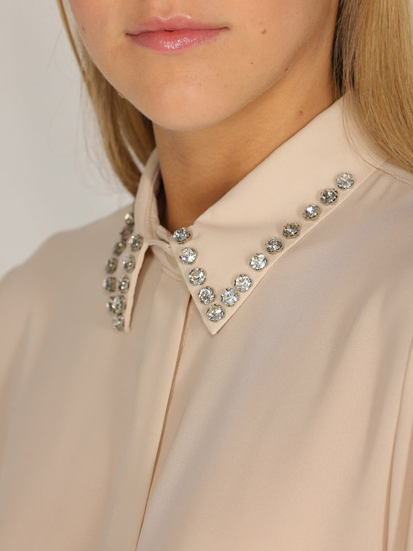 Camicia con colletto gioello