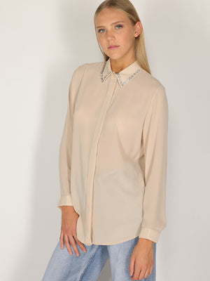 Camicia con colletto gioello